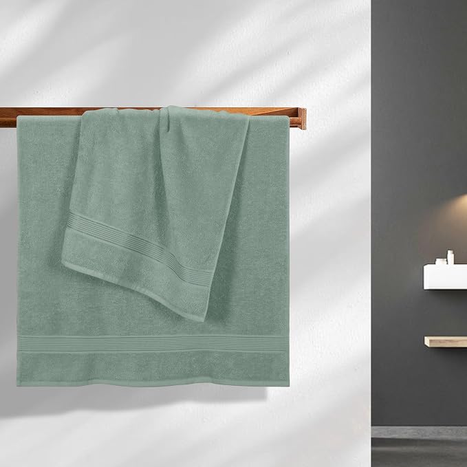 Cotton 2 Pack Oversized Bath Towel Set 28x55 inches, Large Bath Towels, Ultra Absorbant Compact Quickdry & Lightweight Towel, Ideal for Gym Travel Camp Pool - Jade