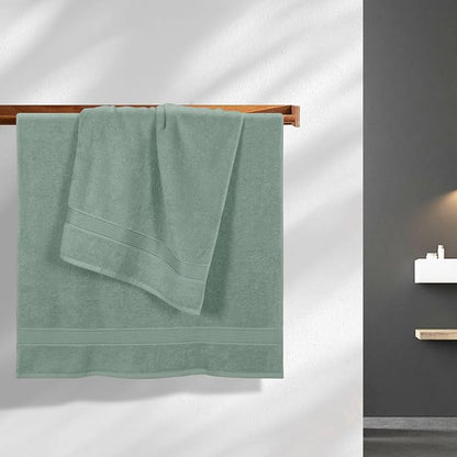 Cotton 2 Pack Oversized Bath Towel Set 28x55 inches, Large Bath Towels, Ultra Absorbant Compact Quickdry & Lightweight Towel, Ideal for Gym Travel Camp Pool - Jade