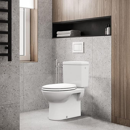 Durable Round Toilet Seat with Slow Soft Close - Easy to Install and Clean, Never Loosens - White, Fits Most Round Toilets