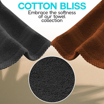 QUBA LINEN 100% Cotton Hand Towel Set – Soft, Absorbent Towels for Bathroom, Kitchen & Gym Use – Durable, Reusable & Machine Washable Towels - Multi-Color, 16 x 28 Inches, Pack of 6