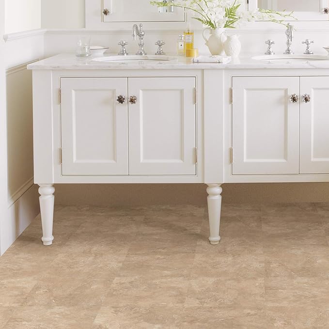 FloorPops FP3325 Canyon Peel & Stick Floor Tiles, Brown (Pack of 6)