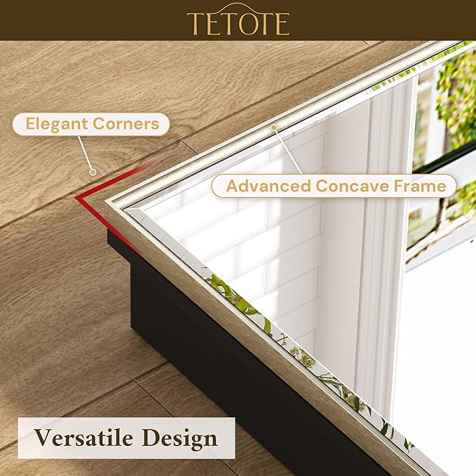 TETOTE 60" x 30" Brushed Nickel Medicine Cabinet Storage with Mirror Farmhouse Bathroom Medicine Cabinet with Adjustable Shelves Wall Mounted or Recessed