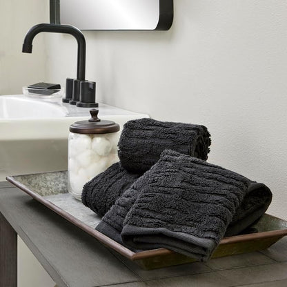 SKL Home CloudSoft Bath Towel Set, 6-Piece, 100% Cotton Luxury, Slate | 2 Bath towels, 2 hand towels, 2 washcloths. Premium spa-level quality. 600/520 GSM weight. Ultra plush & absorbent.