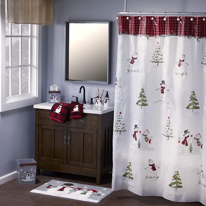 SKL Home Christmas Woodland Winter Snowman Toothbrush Holder, Multi | Coordinates with the Woodland Winter Snowman bath collection.