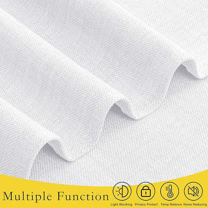 NICETOWN Room Darkening Faux Linen Small Window Curtains for Bathroom, Energy Saving French Door Curtains for Home Office Living Room Kitchen French Door, 24W x 18L Inch, Greyish White, 1 Panel