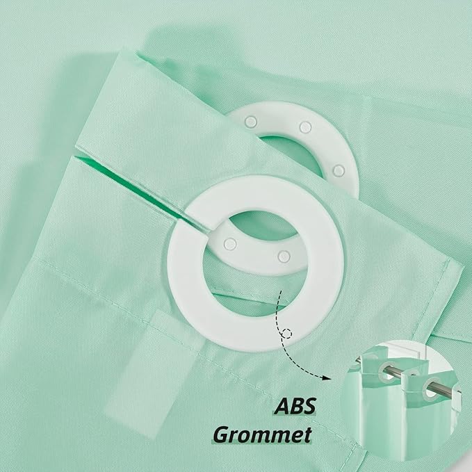 No Hook Stall Size Shower Curtain,48 x 84 Inch Small Half Narrow Shower Curtain Liner,Waterproof Fabric Bathroom Curtains with 6 Plastic Split Grommets,Hotel Grade Machine Washable,Mint Green