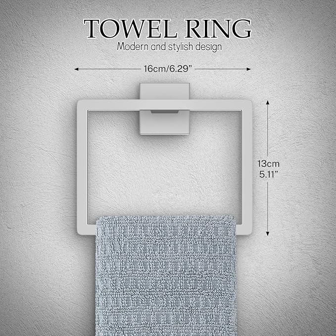 10-Pieces Brushed Nickel Bathroom Hardware Accessories Set,23.6 Inch Towel Bar Set,Stainless Steel Bathroom Hardware Set Towel Holder Set for Bathroom,Wall-Mounted Bathroom Accessories Kit