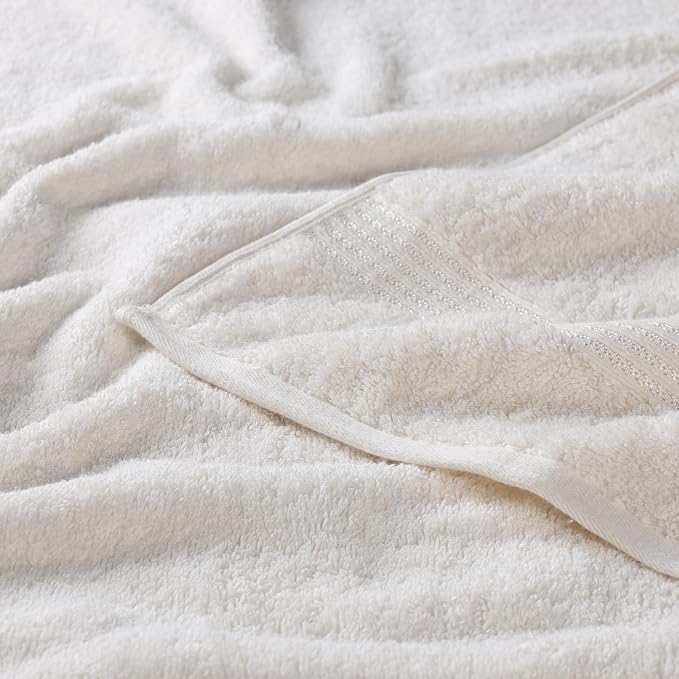Superior Egyptian Cotton 6-Piece Towel Set, Bathroom Essentials, Towels For Bathroom, Apartment, Airbnb, Guest Bath, Face, Hand, Bath Towels, Washcloths, Absorbent, Fast Drying, Ivory