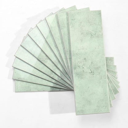 Tilingview 30 PCS Peel and Stick Backsplash Tile for Kitchen/Bathroom/Living Room, 3"x 9" Self-Adhesive Glossy Subway Tile for Backsplash, Matte Textures Tiles/Handmade Tiles (Light Green)