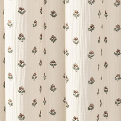 Peri Home Block Print Gauze Shower Curtain 72 x 72 inches Multi 1-Piece | Cotton Fabric, Bathroom