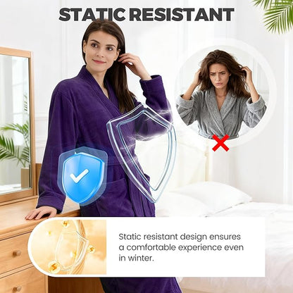 Towel Robe for Women – Soft Absorbent Kimono Bathrobe, Quick-Dry Spa Shower & Hotel Use