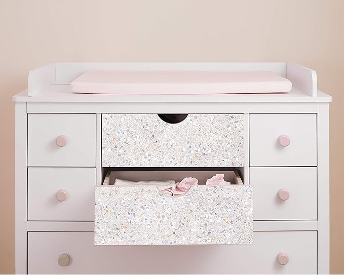 Con-Tact Brand Creative Covering, Self-Adhesive Shelf Liner, Multi-Purpose Vinyl Roll, Easy to Use and Apply, 18'' x 50', Terrazzo Blush