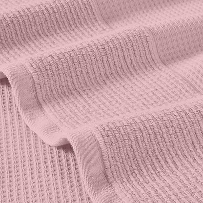 Modern Threads Waffle-Rib 6-Piece Towel Set – Premium Cotton Bath Towels, Ultra-Absorbent & Soft, Elegant Waffle Texture for Bathroom & Spa, Petal