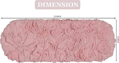 Home Weavers Bell Flower Toilet Tank Lid Cover – 10"x22", 100% Cotton, Tufted, Soft & Absorbent, Non-Slip, Machine Washable Bathroom Décor, Pink