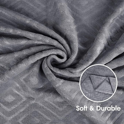 JML Large Microfiber Bath Towels Set of 2, 30" x 60", Oversized, Soft, Super Absorbent,Fast Drying, Perfect for Shower, Sauna,Gym, Sports,Travel, Fitness, Yoga - Grey Diamond Pattern