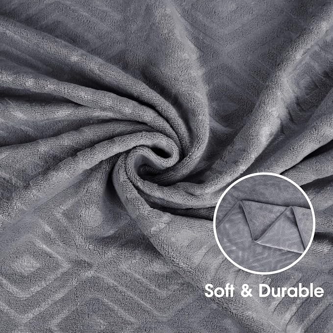 JML Microfiber Bath Towels Set of 2, Grey Diamond, 30" x 60" | Oversized, Soft, Super Absorbent,Fast Drying, Perfect for Shower, Sauna,Gym, Fitness, Yoga