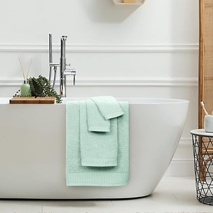 GLAMBURG 100% Cotton Ultra Soft 6 Pack Towel Set, Contains 2 Bath Towels 28x55 Inches, 2 Hand Towels 16x24 Inches & 2 Wash Coths 12x12 Inches, Compact Absorbent Lightweight & Quickdry - Sea Green