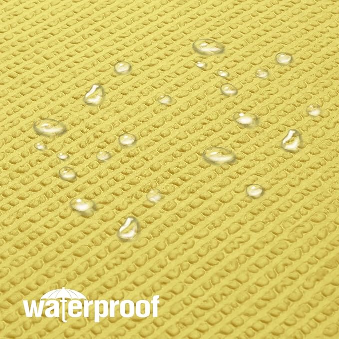 OVZME Small Stall Shower Curtain - Embossed Textured Bathroom Curtain, 36 x 72 Shower Curtain for RV Camper, Machine Washable Water Resistance, Lemon Yellow
