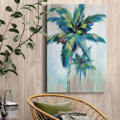 Renditions Gallery Canvas Nature Wall Art Home Paintings & Prints Decorations Colorful Palm Trees Abstract Canvas Wall Hanging Artwork for Living Room Office Home Kitchen - 24"x36" LT02