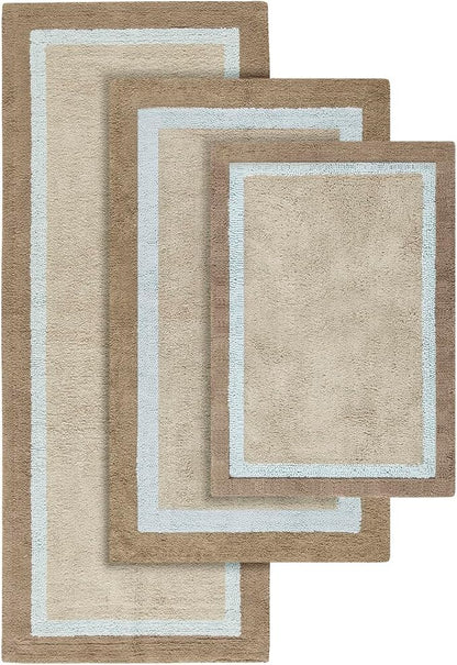 Madison Park Amherst Tufted Bath Rug Cotton Non-Slip, 27 x 45, Blue | Quick Dry, Ultra Soft, Pile, Machine Washable, Absorbent, OEKO-TEX Certified