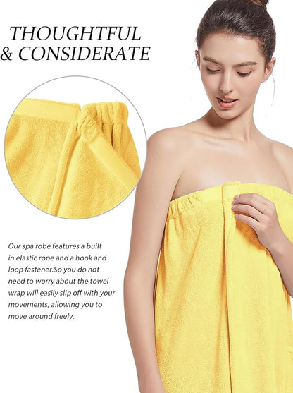 Women'S Soft Wrap Towel Full Length，Bath Robe After Shower Female Plush Long，Spa Bathrobes Lightweight With Pockets