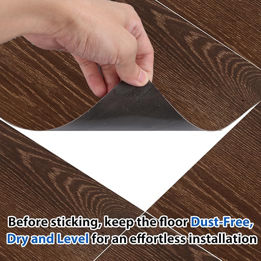 40 Sheet Vinyl Flooring 12 x 12 Peel and Stick Floor Tile Waterproof Dark Wood Vinyl Floor Tiles Clearance Self Adhesive Floor Tiles Sticky Laminate Flooring Stick on Bathroom Kitchen Basement