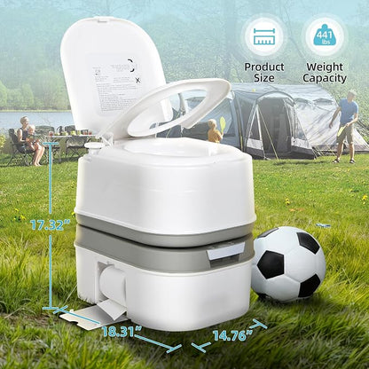 YITAMOTOR Portable Toilet Camping Porta Potty with Paper Collection 6.34 Gallon, Indoor Outdoor RV Toilet with Handle Pump, Leak-Proof OutdoorToilet for RV Travel, Boat, Trips, White | Indoor Outdoor RV Toilet with Handle Pump, Leak-Proof OutdoorToilet...