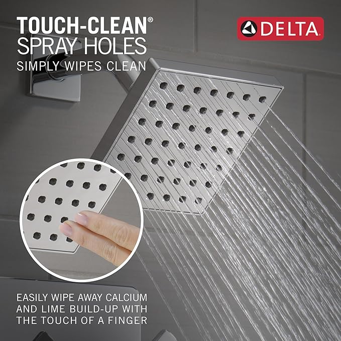 Delta Velum 14 Series Shower Faucet Set, Chrome Shower Head and Handle Set, Valve Trim Kit, Chrome T14237 (Valve Not Included)