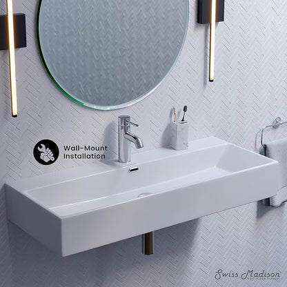 Claire 40” Rectangle Wall-Mount Bathroom Sink