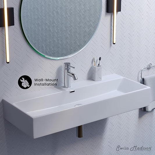 Claire 40” Rectangle Wall-Mount Bathroom Sink