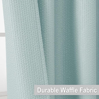 OVZME Small Stall Shower Curtain - Embossed Textured Bathroom Curtain, 36 x 72 Shower Curtain for RV Camper, Machine Washable Water Resistance, Light Green