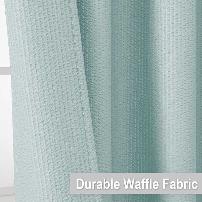 Small Stall Shower Curtain - Embossed Textured Bathroom Curtain, 36 x 72 Shower Curtain for RV Camper, Machine Washable Water Resistance, Light Green