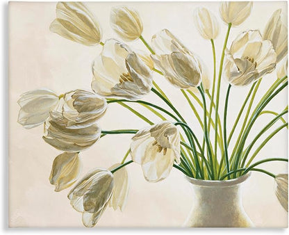 Stupell Industries 'Tranquil White Tulip Bouquet'| Canvas Art | Stupell Industries | 30 x 24 Inches, Easy to Hang and Sturdy, Made in USA, by Eva Barberini