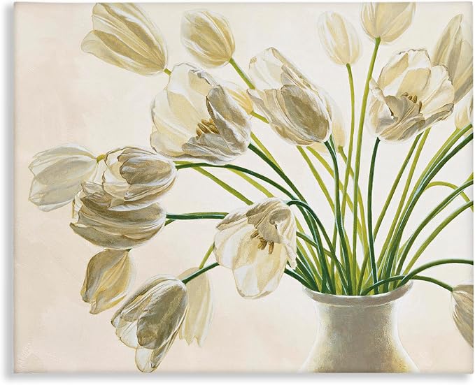 Stupell Industries 'Tranquil White Tulip Bouquet'| Canvas Art | Stupell Industries | 40 x 30 Inches, Easy to Hang and Sturdy, Made in USA, by Eva Barberini