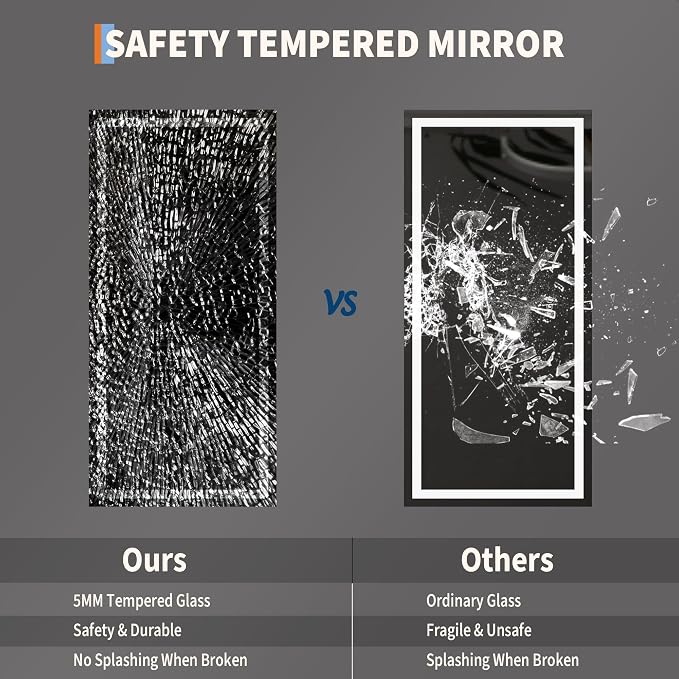 GarveeHome 60x30 LED Bathroom Mirror with Lights, Dimmable, Anti-Fog, Backlit + Front Lit, Lighted Bathroom Vanity Mirror for Wall, Memory Function, Tempered Glass, Shatter-Proof (Horizontal/Vertical)