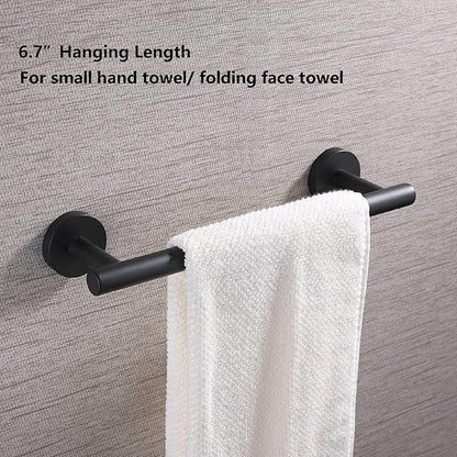 SEIDO Anti-Dropping Towel Bar with 6.7" Usable Lenth, Stainless Steel Towel Rack for Bathroom Wall, Double Locking Design Towel bar for Bathroom, Matte Black, 9 inch, 2pc