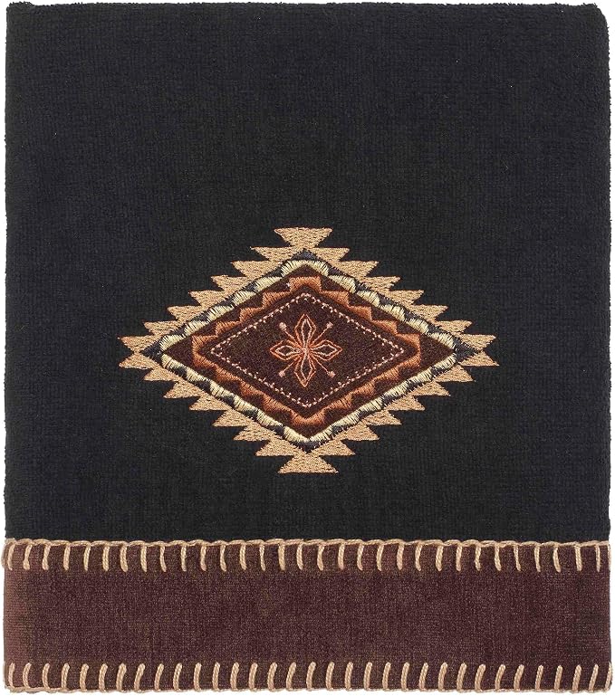 Avanti Linens 17722BLK Mojave Hand Towel, Black, 28.00" x 16.00"