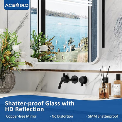 ACEMIRO 16x24 Inch Medicine Cabinet with Mirror Brushed Silver Metal Framed Recessed Bathroom Mirror Medicine Cabinet Wall Mounted