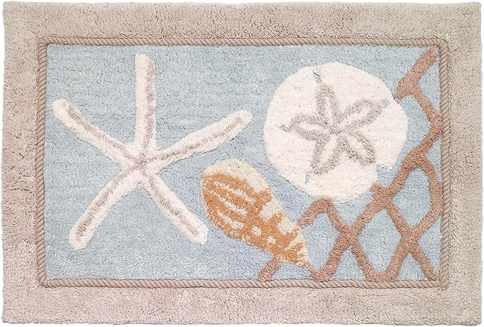 Avanti Linens - Coastal Bathroom Rug 20x30, Soft & Absorbent Cotton | Soft & Absorbent Cotton, Coastal Design, Non-Slip Backing, Machine Washable, Everyday Comfort