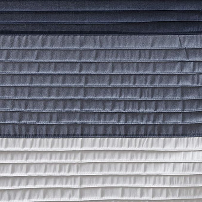 Madison Park Amherst Bathroom Shower Curtain Faux Silk Pieced Striped Modern Microfiber Bath Curtains, 72" W x 72" L, Navy (Pack of 4)