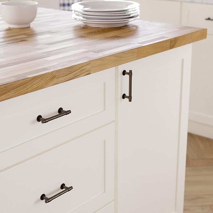 Franklin Brass Francisco (5-Pack) Cabinet Handles 3' Hole Center Soft Iron Kitchen Drawer Pulls Dresser, Furniture Hardware P29520K-SI-B1