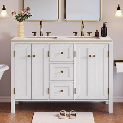 DWVO 47 Inch Bathroom Vanity with Double Sink | Bathroom Storage Cabinet