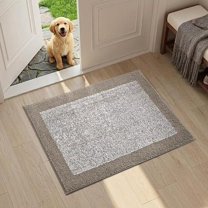 Bathroom Rugs 24x17 Non Slip Washable, Bath Mat for Bathroom Floor Tub, Soft Absorbent Quick Dry Mats for Shower, Bathtub, Home Decor（Greige）