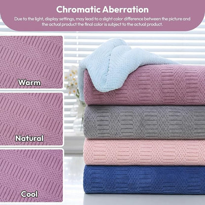 JML Microfiber Bath Towels, 2 Pack, 27x55 in, Purple | Soft, Super Absorbent, Quick Dry, Lint-Free, Lightweight Bathroom Towel with Hanging Loop for Daily Use