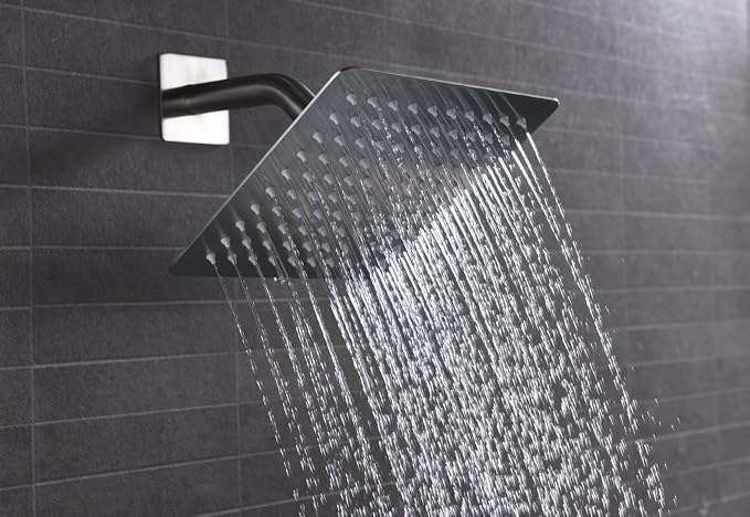 SUMERAIN Bathroom Shower Faucet System Brushed Nickel | Brass Rough-in Valve Included, 8" Stainless Steel Rain Shower Head, Brass Hand Shower, Hand Shower, Concealed Box Design