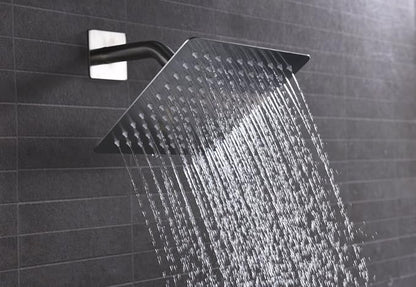SUMERAIN Bathroom Shower Faucet System Brushed Nickel | Brass Rough-in Valve Included, 8" Stainless Steel Rain Shower Head, Brass Hand Shower, Hand Shower, Concealed Box Design