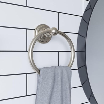 Design House 188631 Calisto 4-Piece Bathroom Hardware Accessory Set Satin Nickel