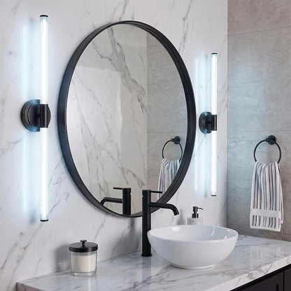 URSOLA 40" Modern LED Bathroom Light Fixtures, Matte Black 3CCT Dimmable Bathroom Vanity Light Over Mirror, Bathroom Vanity Bath Bar Lights with 360° Removable Acrylic Light Tube