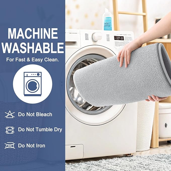 OLANLY Memory Foam Large Bathroom Rug 40x32, Absorbent Bath Mat, Light Grey | Soft Quick Dry Bath Rugs, Non-Slip Carpet, Machine Washable Mat for Bathroom Floor, Tub and Shower, Home Decor Accessories