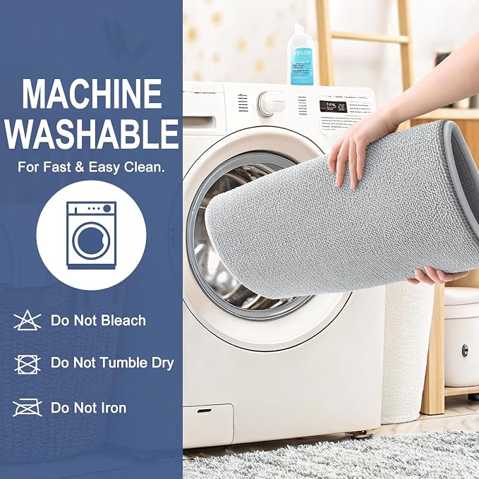 OLANLY Memory Foam Bathroom Runner Rugs 44x24, Long Bath Mats, Light Grey | Soft Quick Dry Bath Rugs, Non-Slip, Absorbent Machine Washable Mat for Bathroom Floor, Tub and Shower, Home Decor Accessories